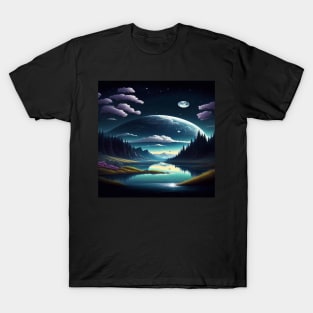 Starry Mountain Lake T-Shirt